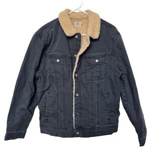 Faherty Stormrider Sherpa Trucker Jacket Black Men's XL - Like New